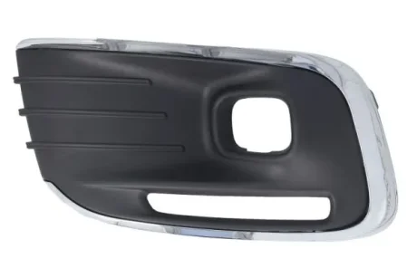 Решітка бампера передн Лів (з отвором для галогенних фар, з отворами для денних ходових вогнів, пластик, хром/чорн) CITROEN C-ELYSEE 11.16- BLIC 6502070563911P