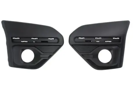 Решітка бампера передн Лів/Прав (комплект, з отвором для галогенних фар, з отворами для денних ходових вогнів, пластик, чорн, STEPWAY) DACIA JOGGER, SANDERO III 10.20- BLIC 6502-07-1307912P