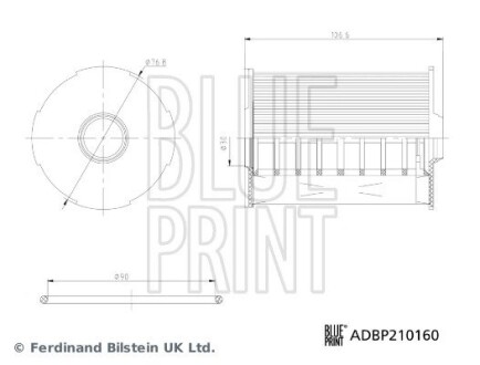 Фільтр масла з ущільнюючим кільцем BLUE PRINT ADBP210160 (фото 1)