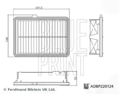 Фільтр повітряний (фільтруючий елемент) BLUE PRINT ADBP220124
