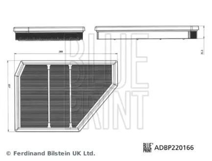 BMW Повітряний фільтр праворуч X5 (G05, F95) M 19-23 BLUE PRINT ADBP220166