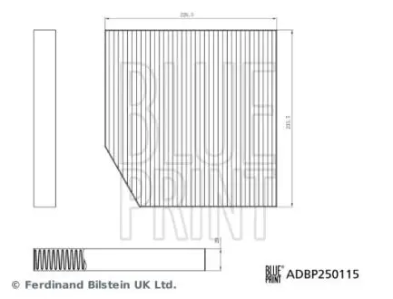 Фільтр салону пильовий HAVAL H2 1.5 07.14- BLUE PRINT ADBP250115