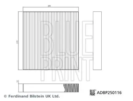 Фільтр салону BLUE PRINT ADBP250116