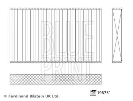 Фільтр салону із елементами активованого вугілля BLUE PRINT ADBP250119