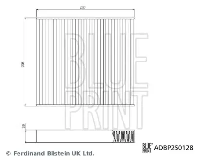 Змінний елемент фільтра салону BLUE PRINT ADBP250128