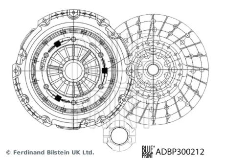 Комплект зчеплення (з синтетичною змазкою, 260мм) MAZDA 3, 6, 6/KOMBI, CX-5 2.2D 04.12- BLUE PRINT ADBP300212