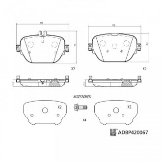 Колодки гальмівні (задні) MB E-class (W213/S213/A238)/GLC (X253/C253) 15-(TRW) Q+ BLUE PRINT ADBP420067