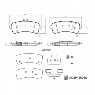 Тормозные колодки (задние) MB C-Class (W205)/S-Class (W222)/AMG (X290) 13- BLUE PRINT ADBP420068