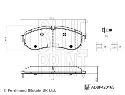 Колодки тормозные (задние) VW Crafter 16- BLUE PRINT ADBP420165