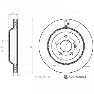 Диск гальмівний (задній) MB S-class (W222) 13- (320x24) (вентильований) BLUE PRINT ADBP430084