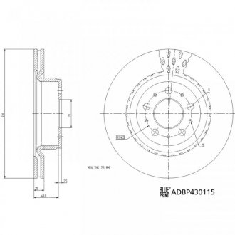 Диск гальмівний (передній) Tesla Model 3 17- (320x25) BLUE PRINT ADBP430115