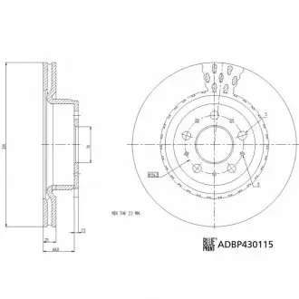Диск тормозной (передний) Tesla Model 3 17- (320x25) BLUE PRINT ADBP430115