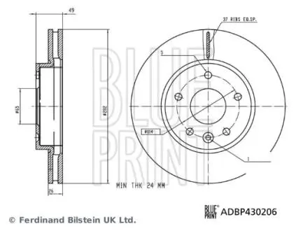 Гальмівний диск BLUE PRINT ADBP430206