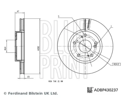 Диск гальмівний передн Лів/Прав HONDA E Electric 09.19- BLUE PRINT ADBP430237