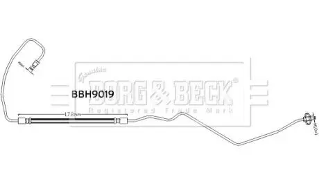 Гальмiвний шланг заднiй правий BORG & BECK BBH9019