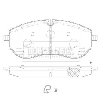 Колодки гальмівні (передні) VW Crafter 2.0 TDi 16- (CBI) Q+ BORG & BECK BBP2837