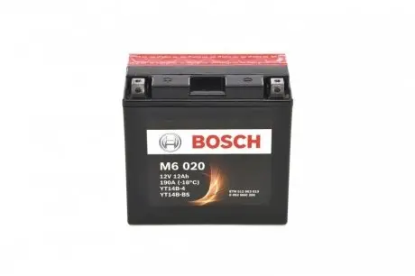 Акумуляторна батарея 12Ah/190A (152x70x150/L+) (AGM) (мото) (сухозаряджений) BOSCH 0 092 M60 200 (фото 1)