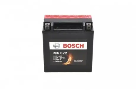Акумуляторна батарея 12Ah/220A (150x87x161/+L) (AGM) (мото) (сухозаряджений) BOSCH 0 092 M60 220 (фото 1)