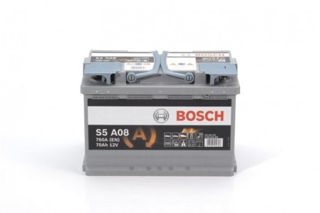 Акумуляторна батарея 70Ah/760A (278x175x190/+R/B13) (Start-Stop AGM) BOSCH 0 092 S5A 080 (фото 1)