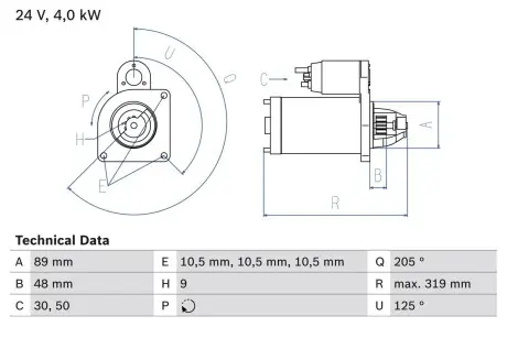 Стартер BOSCH 0986017240