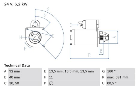 Стартер BOSCH 0986018370