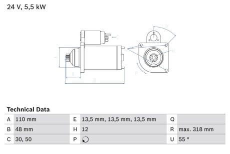 Стартер BOSCH 0986021490 (фото 1)