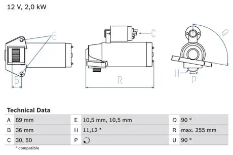 Стартер BOSCH 0 986 021 810