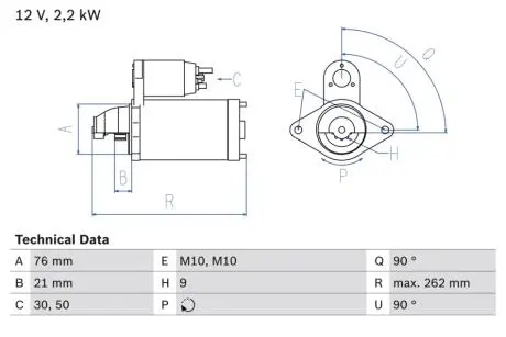 Стартер BOSCH 0986022710