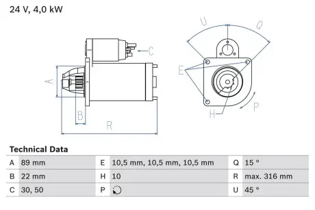 Стартер BOSCH 0986022990