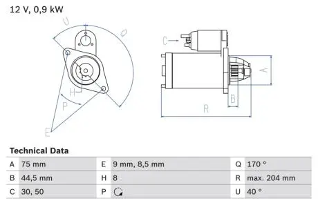 Стартер BOSCH 0986023520