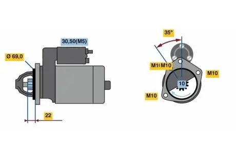 Стартер BOSCH 0986023870