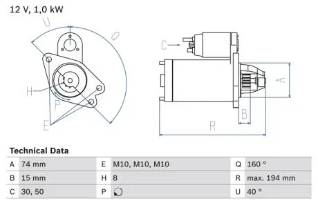 Стартер BOSCH 0986023920