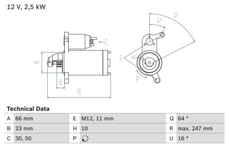 Стартер BOSCH 0 986 024 040
