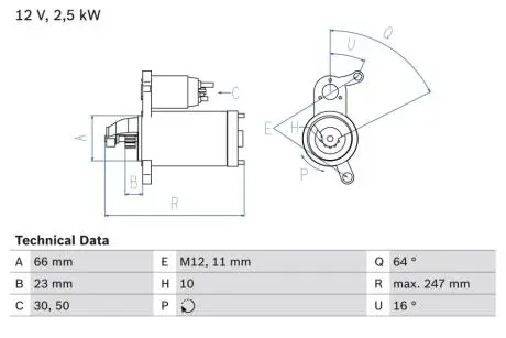 Стартер BOSCH 0 986 024 040
