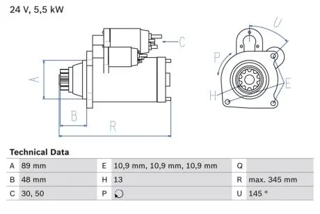 Стартер BOSCH 0986024670