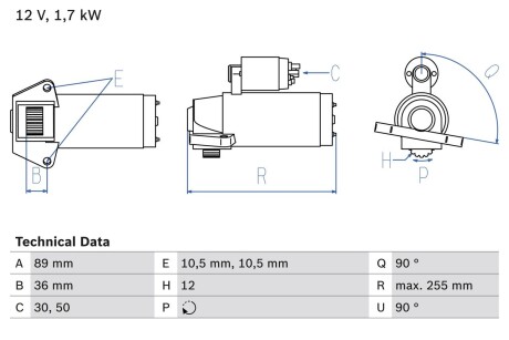 Стартер BOSCH 0986025830 (фото 1)