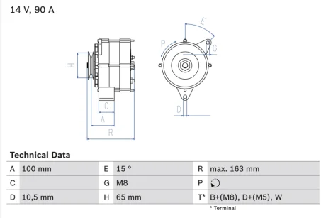 Генератор BOSCH 0986036790