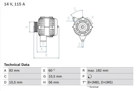 Генератор BOSCH 0986041120