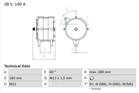 Генератор BOSCH 0986041640