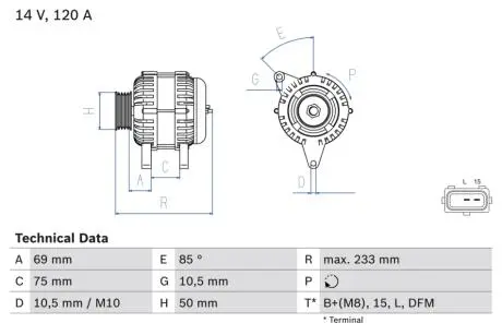 Генератор BOSCH 0986041810