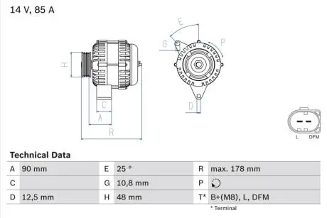 Генератор BOSCH 0986042470