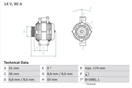 Генератор BOSCH 0986042530
