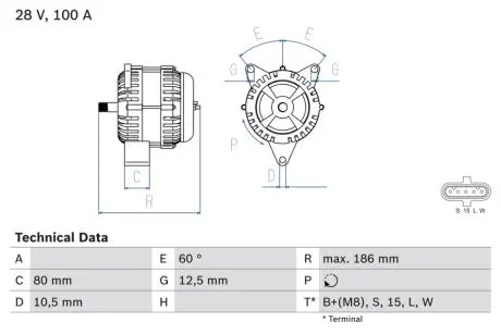 Генератор BOSCH 0986042590