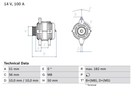 Генератор BOSCH 0986043680