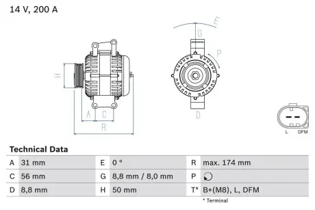 Генератор BOSCH 0986046340