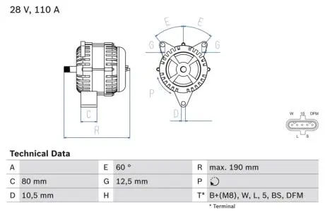 Генератор BOSCH 0986046590
