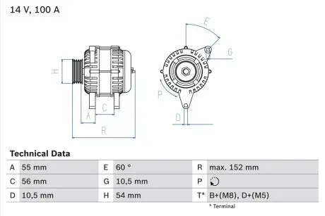 Генератор BOSCH 0986047280