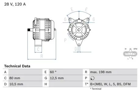 Генератор BOSCH 0986049820