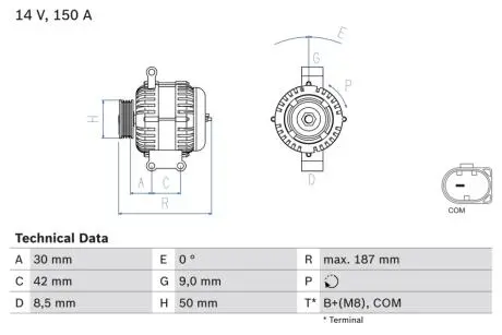 Генератор BOSCH 0986080040