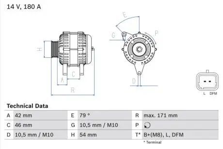 Генератор BOSCH 0986080660